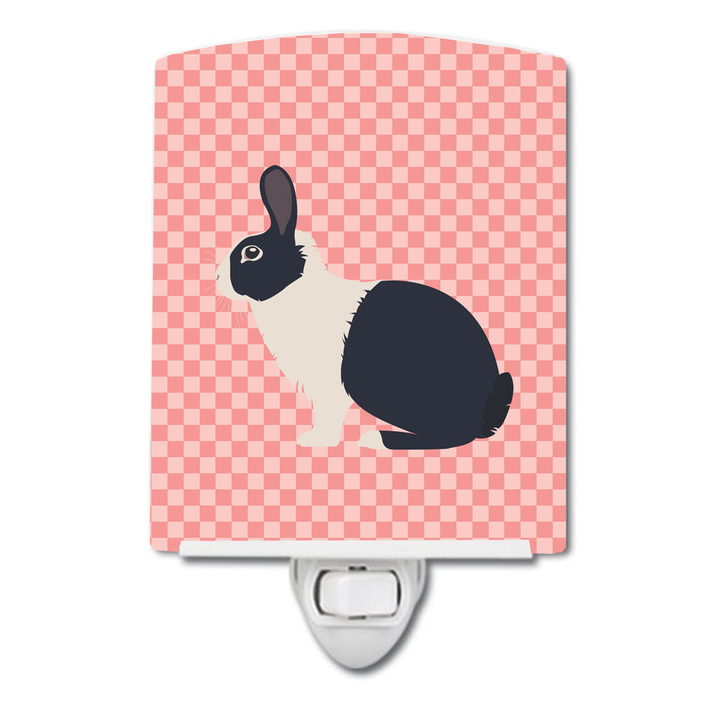 Dutch Rabbit Pink Check Ceramic Night Light BB7958CNL - the-store.com