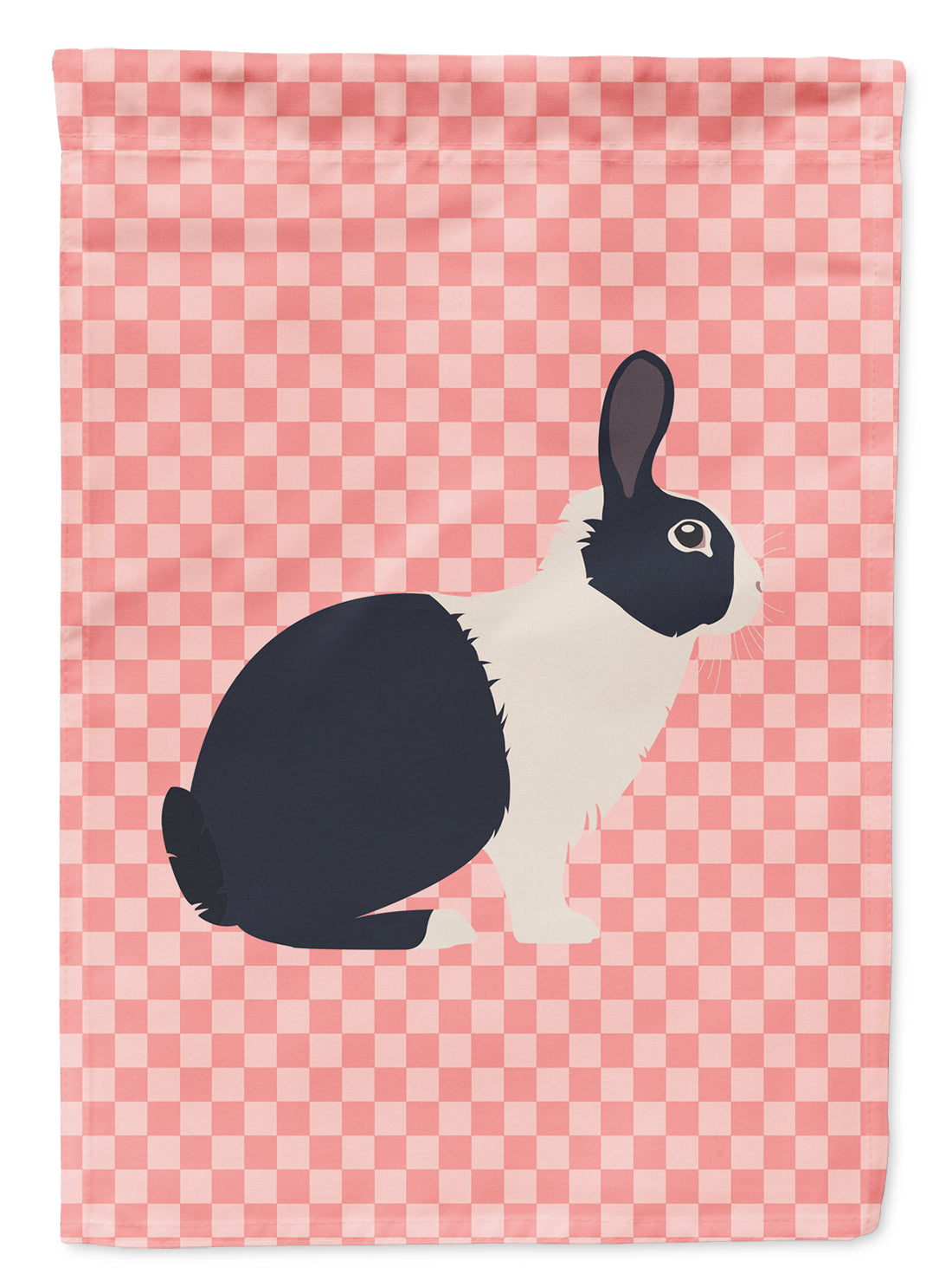 Dutch Rabbit Pink Check Flag Garden Size  the-store.com.