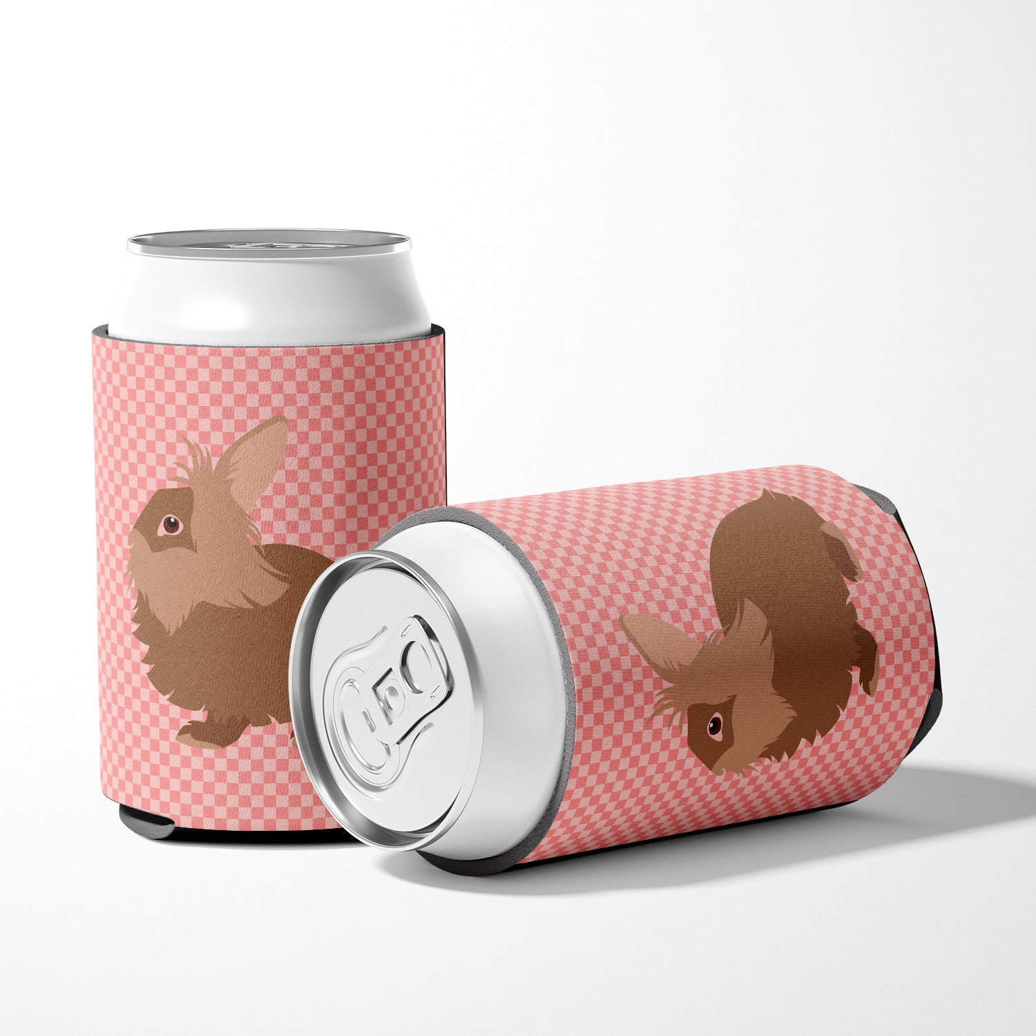 Lionhead Rabbit Pink Check Can or Bottle Hugger BB7960CC  the-store.com.