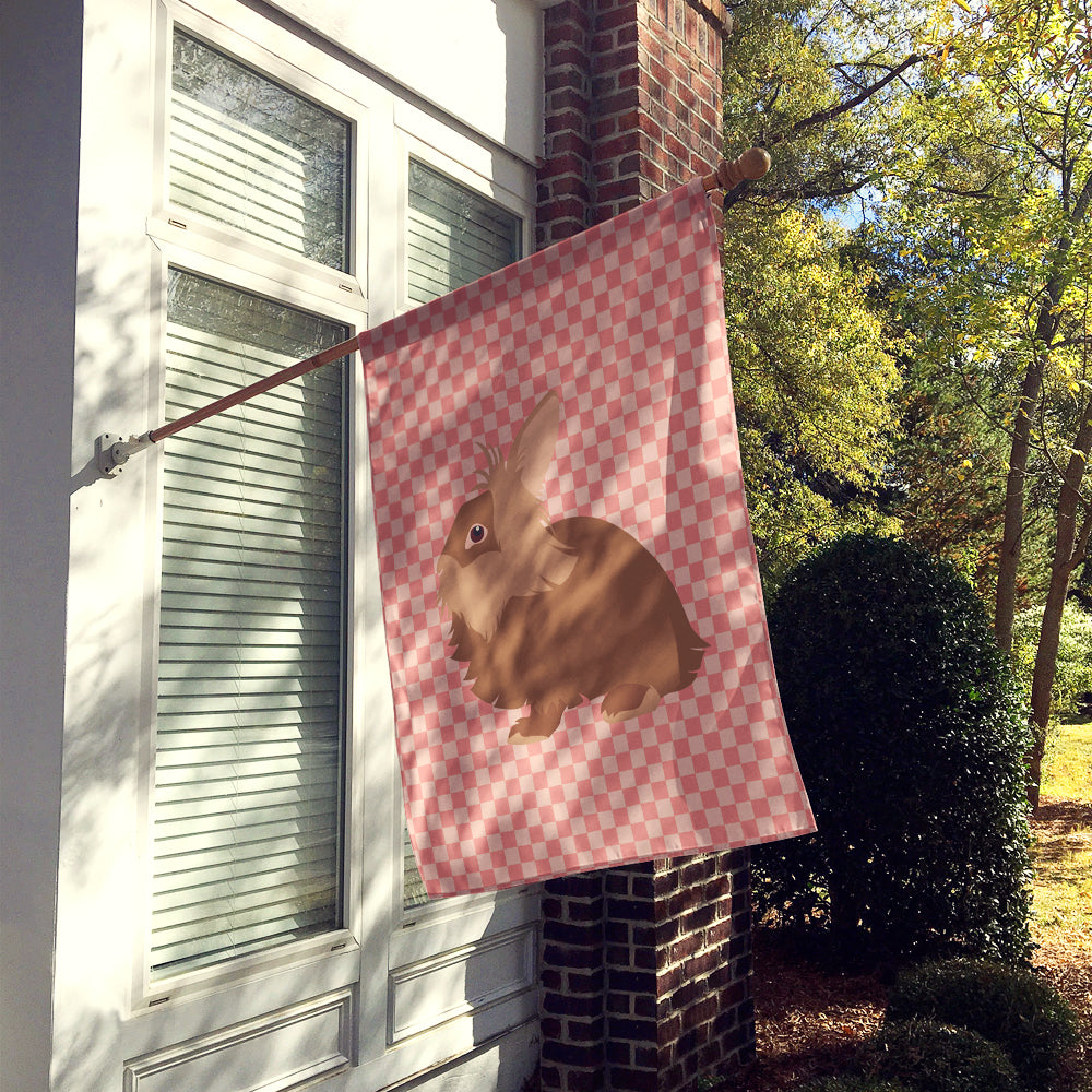 Lionhead Rabbit Pink Check Flag Canvas House Size BB7960CHF  the-store.com.