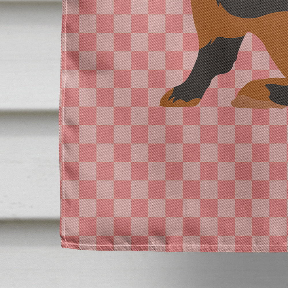 Tan Rabbit Pink Check Flag Canvas House Size BB7963CHF  the-store.com.