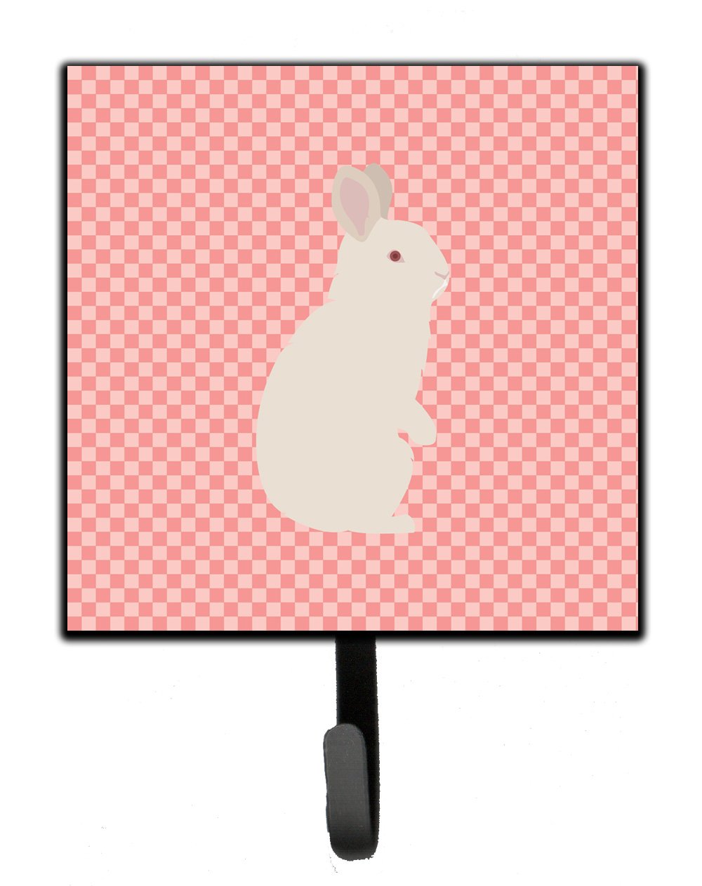 New Zealand White Rabbit Pink Check Leash or Key Holder by Caroline's Treasures