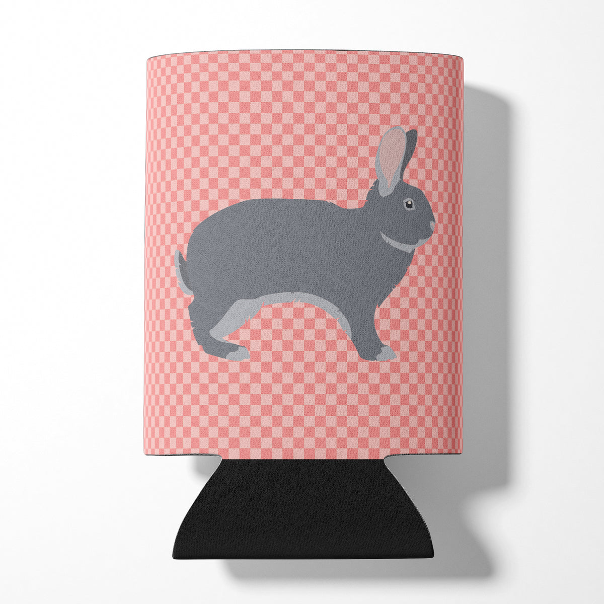 Giant Chinchilla Rabbit Pink Check Can or Bottle Hugger BB7966CC  the-store.com.