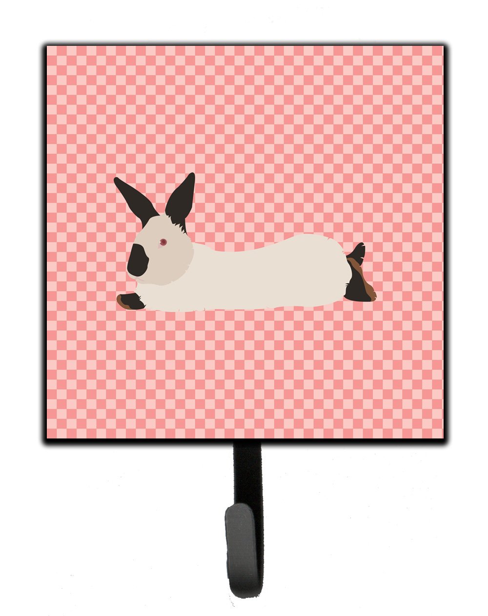 California White Rabbit Pink Check Leash or Key Holder by Caroline&#39;s Treasures