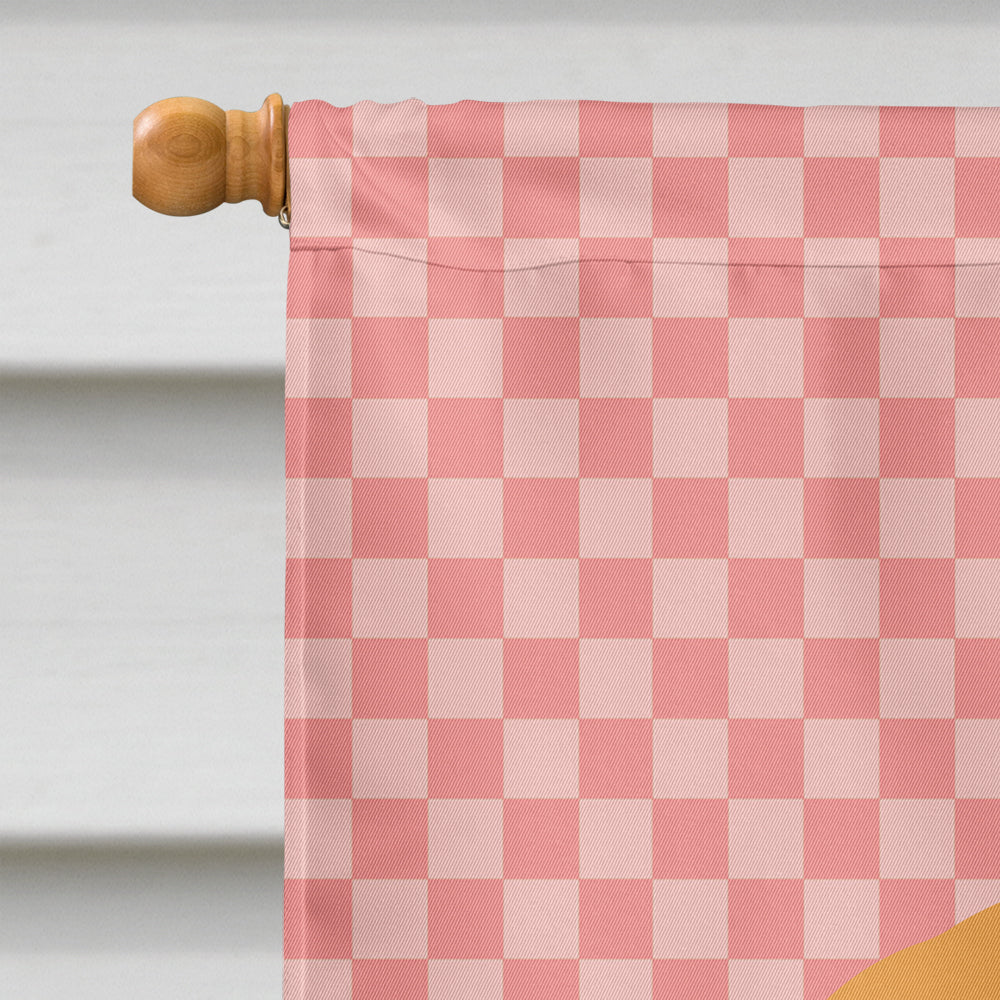 Holland Lop Rabbit Pink Check Flag Canvas House Size BB7968CHF  the-store.com.