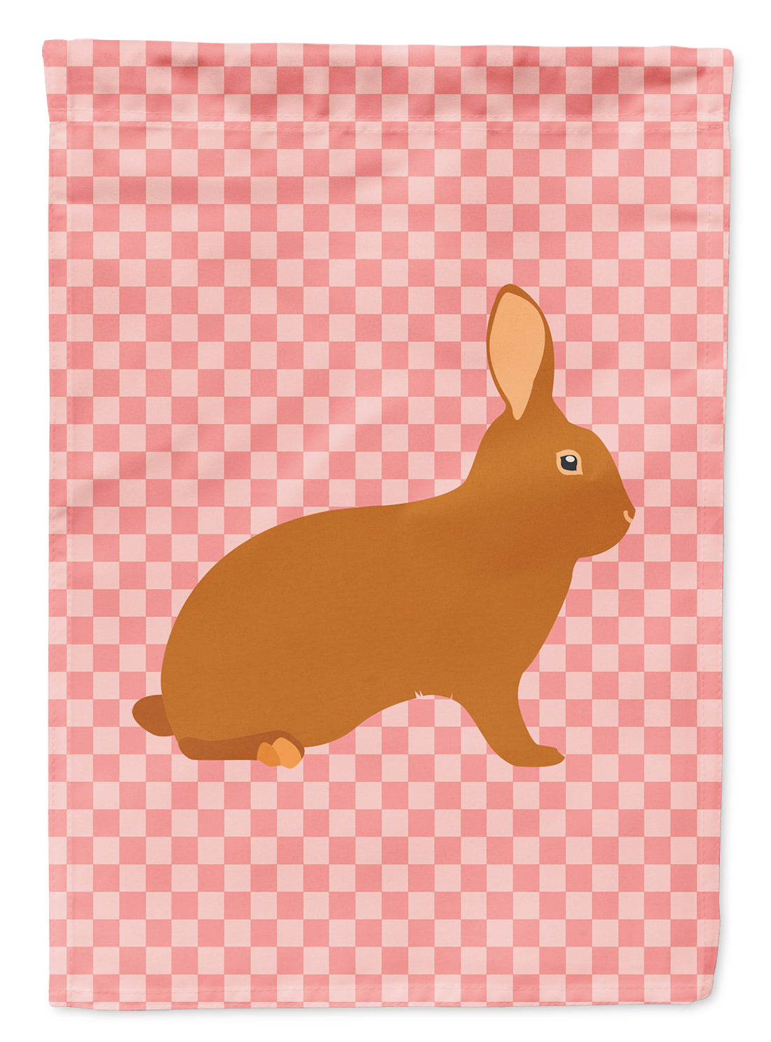 Rex Rabbit Pink Check Flag Garden Size  the-store.com.