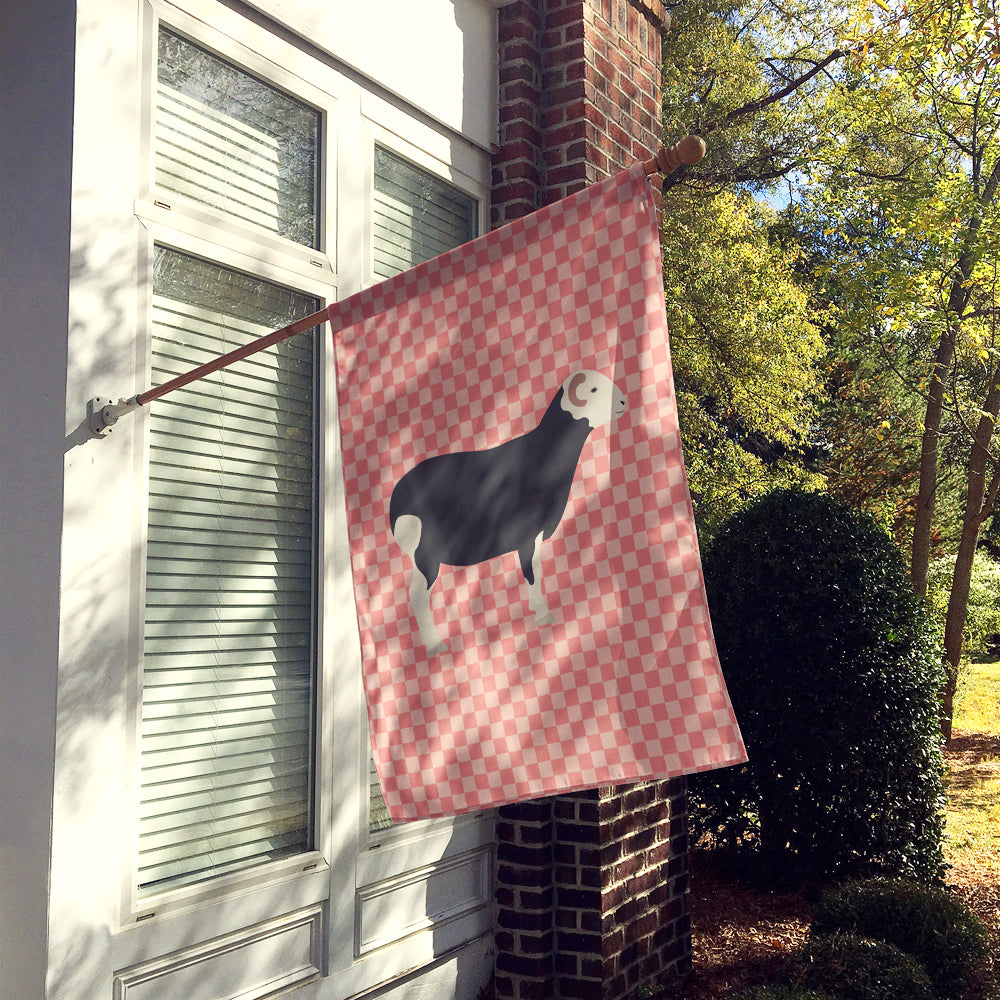 Herwick Sheep Pink Check Flag Canvas House Size BB7970CHF  the-store.com.