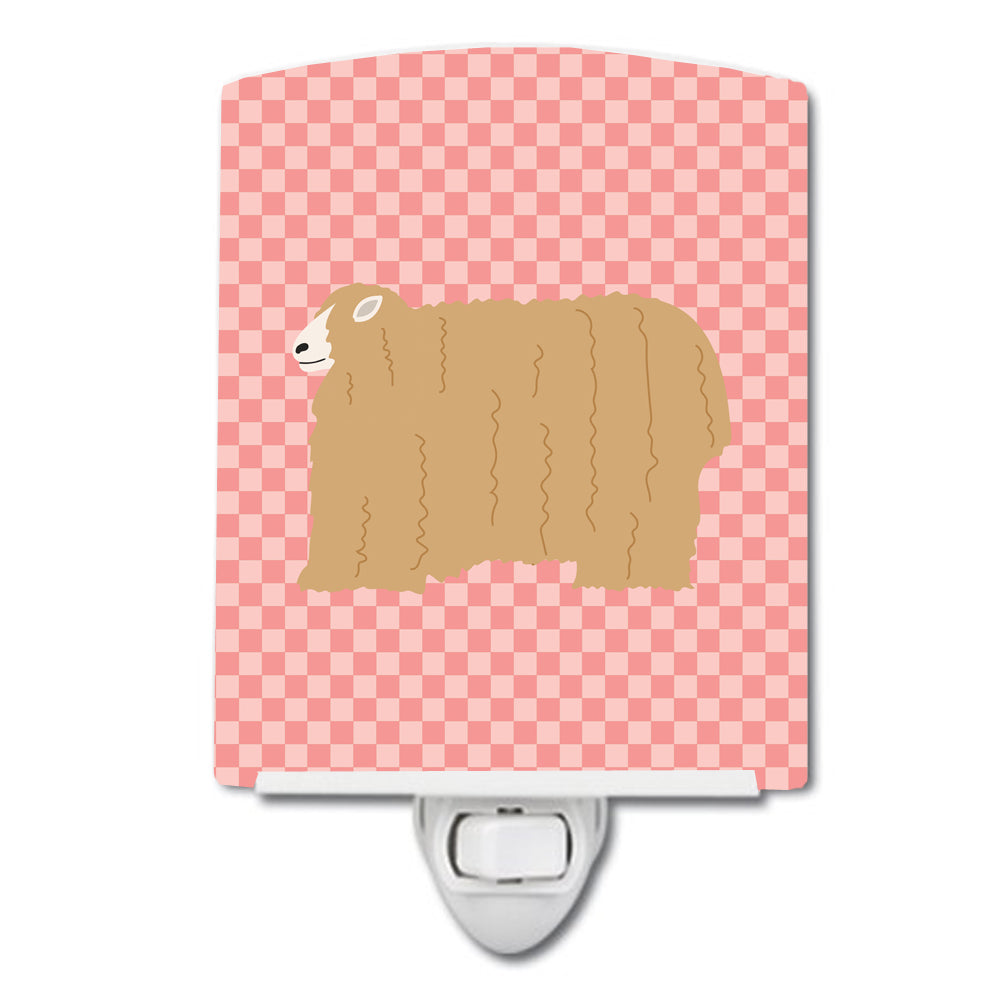 Lincoln Longwool Sheep Pink Check Ceramic Night Light BB7971CNL - the-store.com