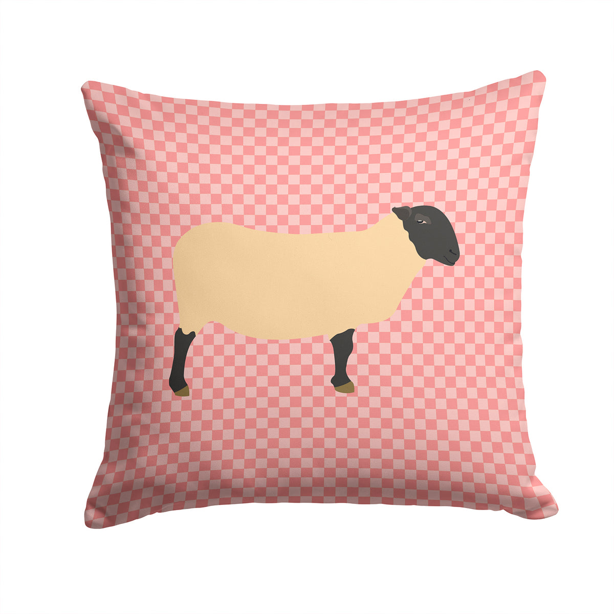 Suffolk Sheep Pink Check Fabric Decorative Pillow BB7972PW1414 - the-store.com