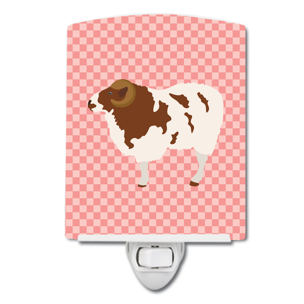 Jacob Sheep Pink Check Ceramic Night Light BB7975CNL - the-store.com