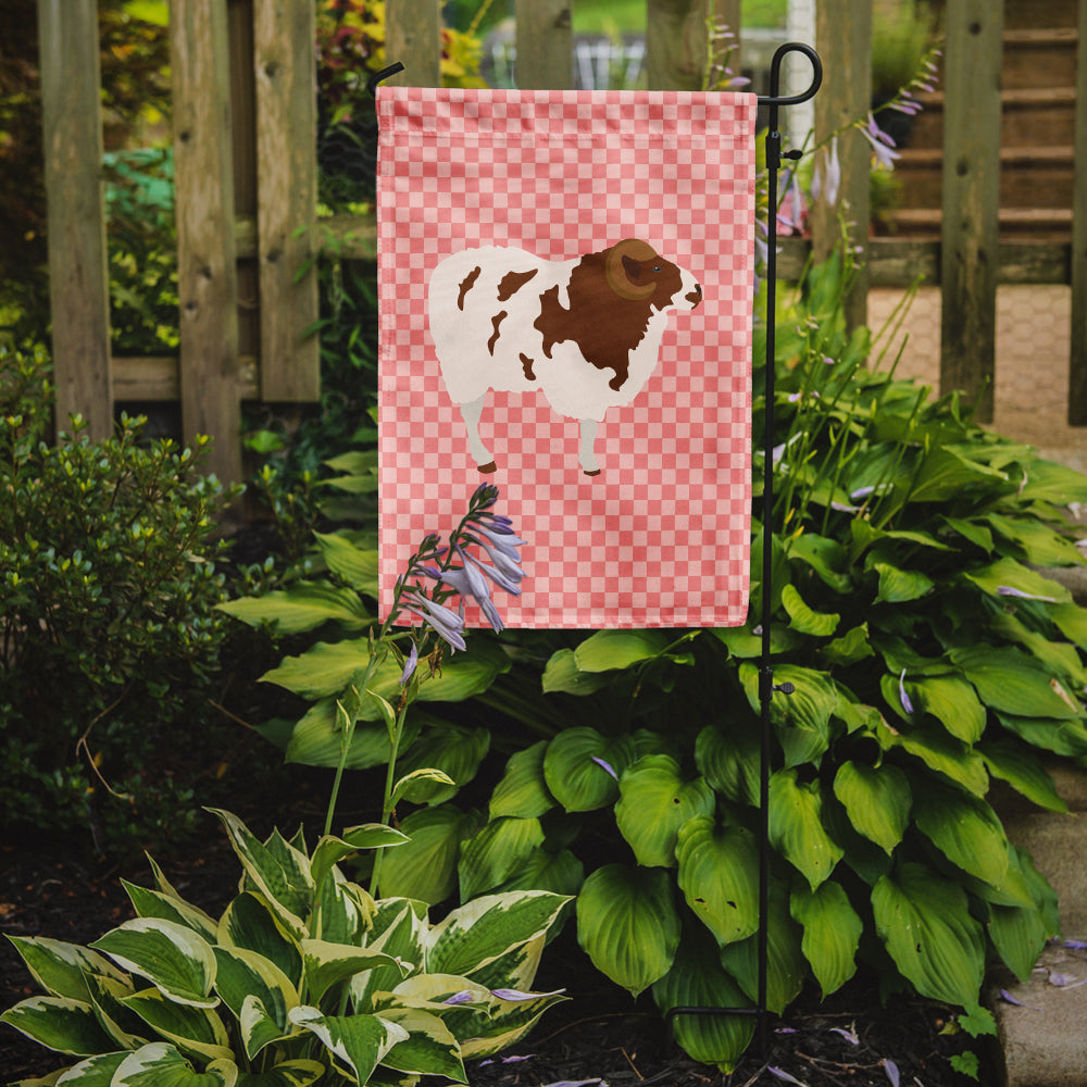 Jacob Sheep Pink Check Flag Garden Size  the-store.com.