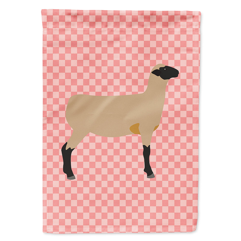 Hampshire Down Sheep Pink Check Flag Canvas House Size BB7976CHF  the-store.com.