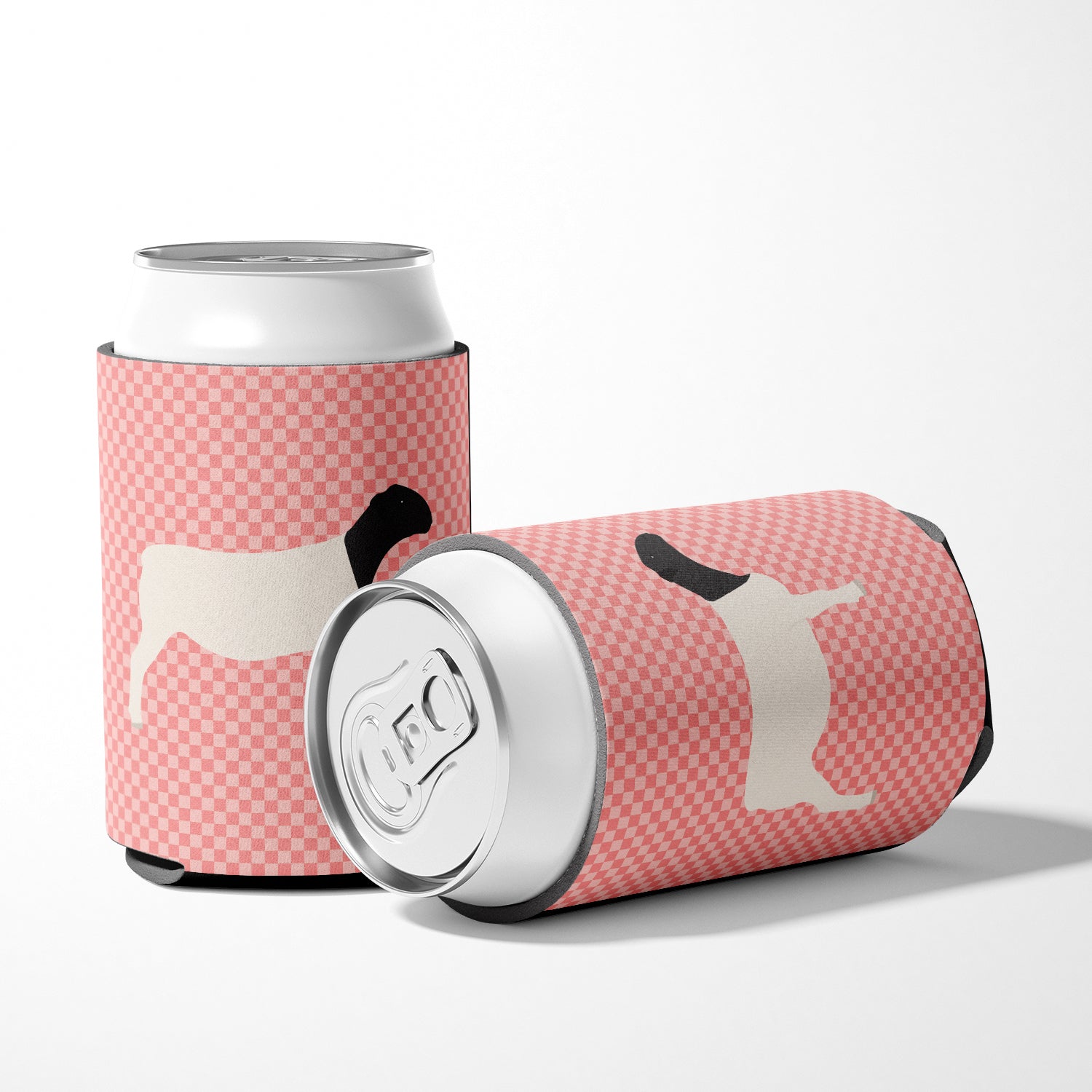 Dorper Sheep Pink Check Can or Bottle Hugger BB7978CC  the-store.com.