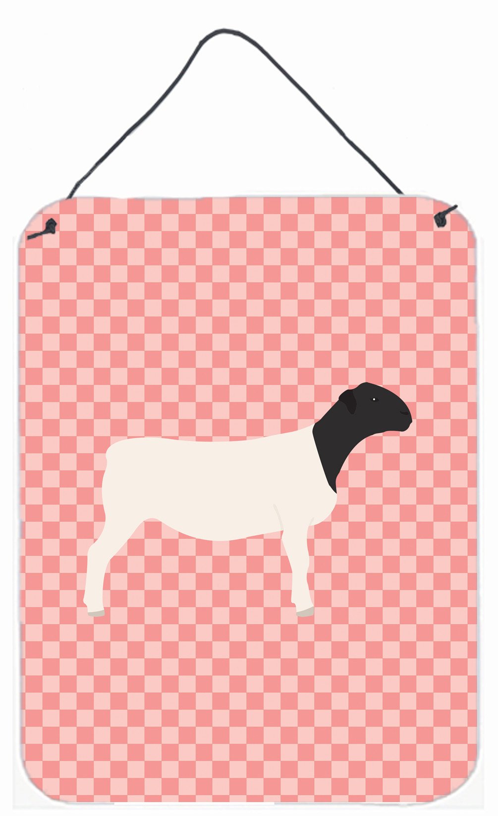 Dorper Sheep Pink Check Wall or Door Hanging Prints BB7978DS1216 by Caroline&#39;s Treasures