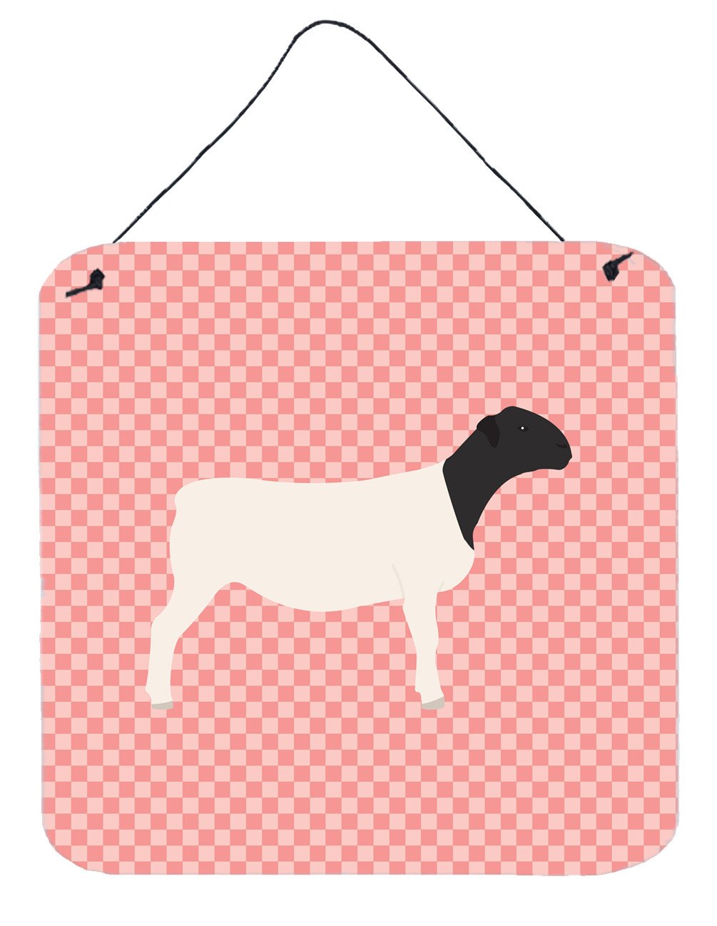 Dorper Sheep Pink Check Wall or Door Hanging Prints BB7978DS66 by Caroline's Treasures