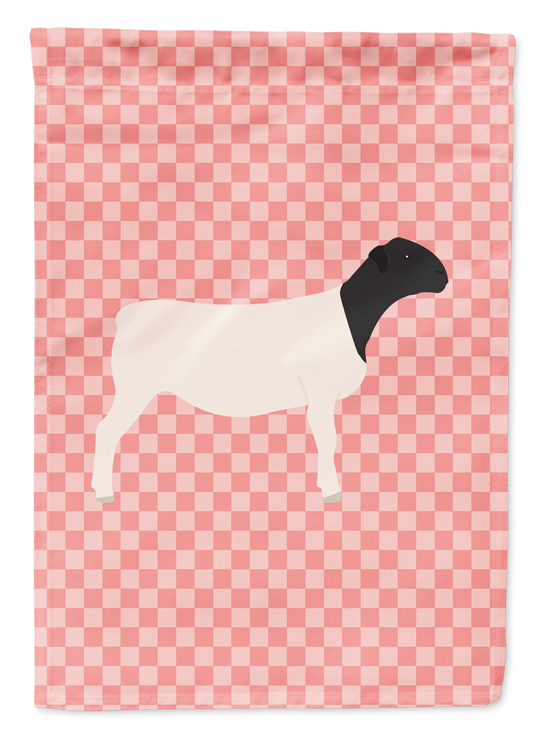 Dorper Sheep Pink Check Flag Garden Size  the-store.com.