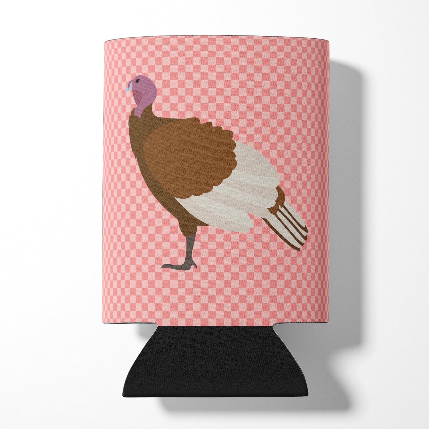 Bourbon Red Turkey Hen Pink Check Can or Bottle Hugger BB7982CC  the-store.com.