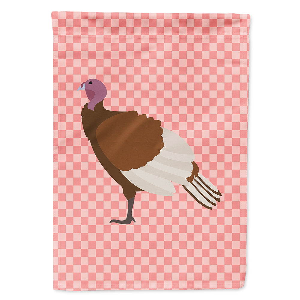 Bourbon Red Turkey Hen Pink Check Flag Canvas House Size BB7982CHF  the-store.com.