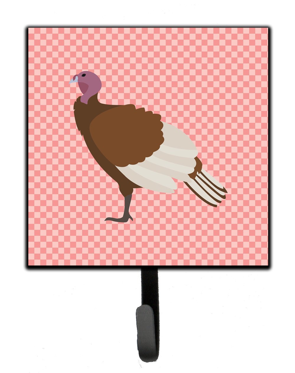 Bourbon Red Turkey Hen Pink Check Leash or Key Holder by Caroline&#39;s Treasures