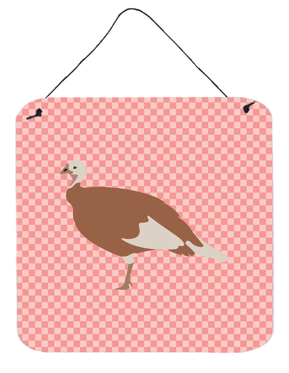 Jersey Buff Turkey Hen Pink Check Wall or Door Hanging Prints BB7984DS66 by Caroline&#39;s Treasures