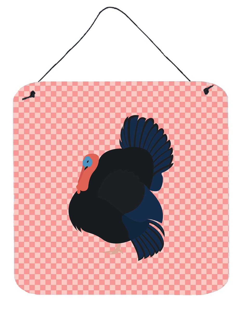 Norfolk Black Turkey Pink Check Wall or Door Hanging Prints BB7985DS66 by Caroline's Treasures