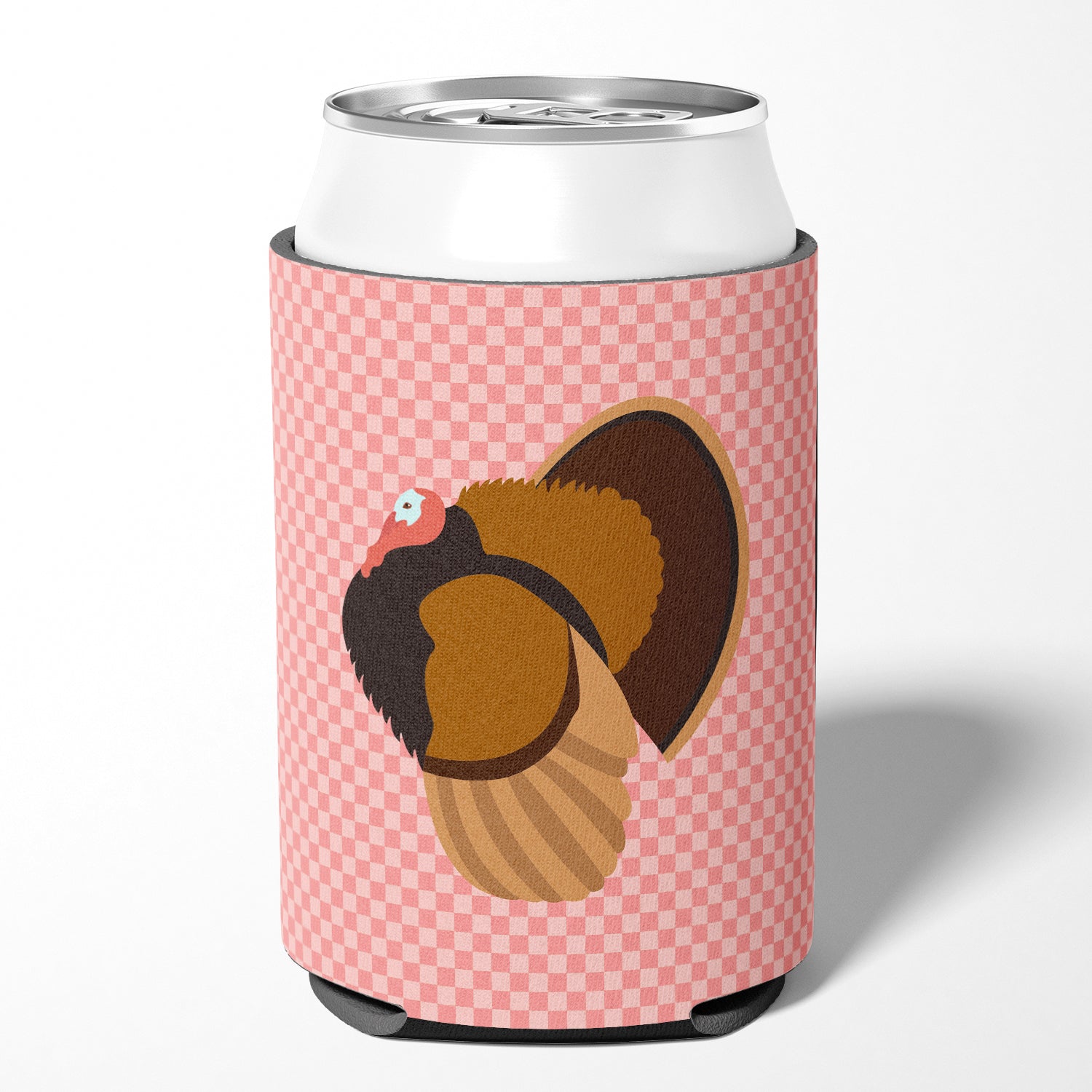 Bronze Turkey Pink Check Can or Bottle Hugger BB7986CC  the-store.com.
