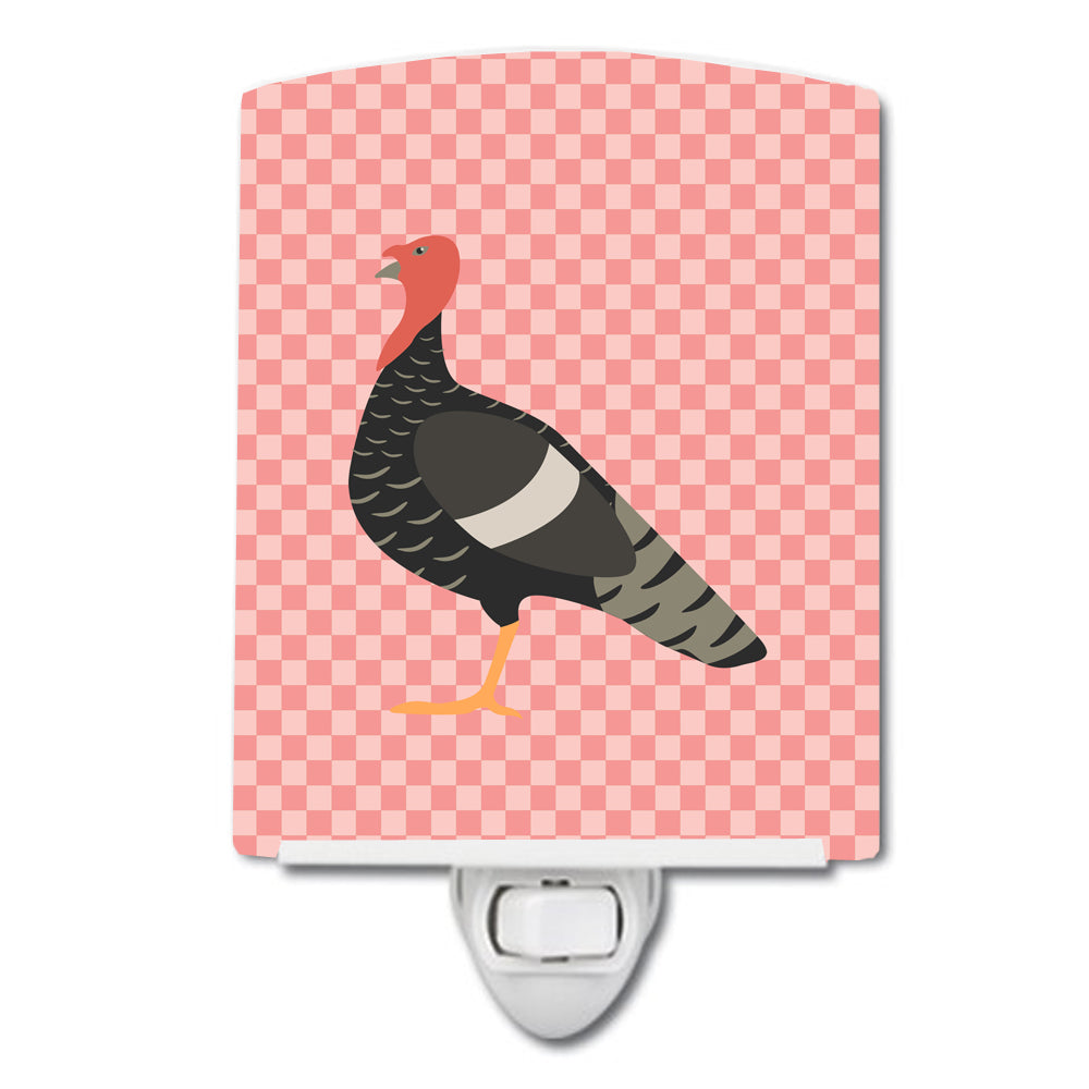 Marragansett Turkey Pink Check Ceramic Night Light BB7987CNL - the-store.com