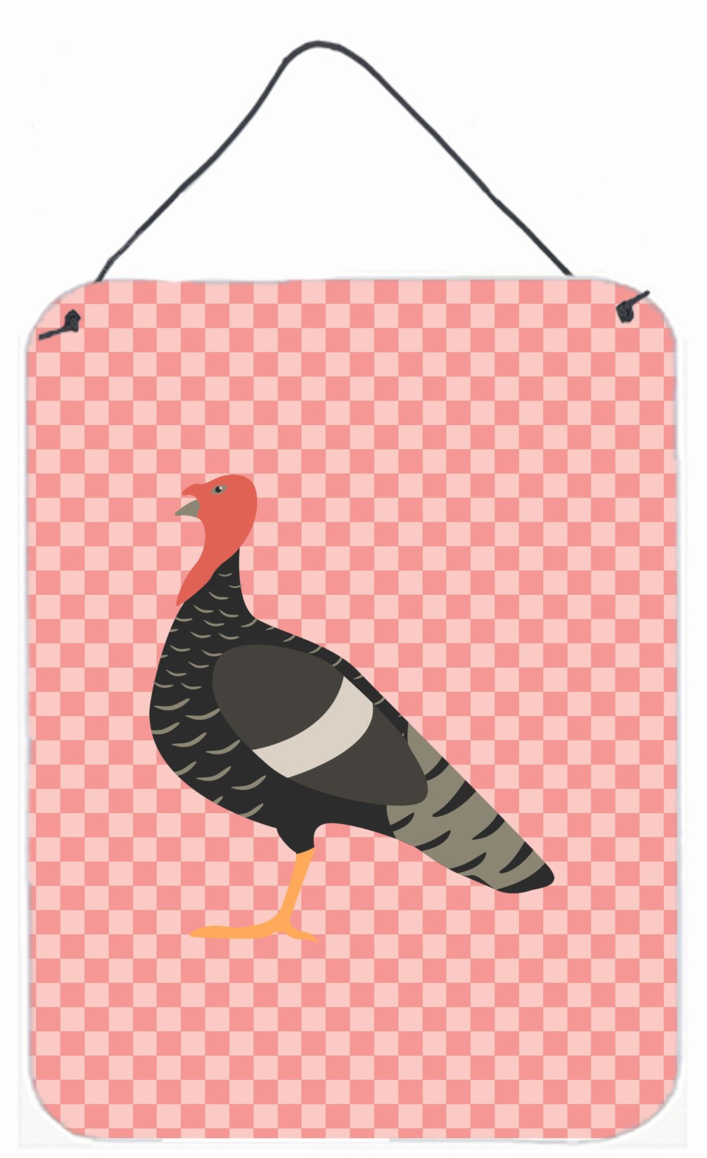 Marragansett Turkey Pink Check Wall or Door Hanging Prints BB7987DS1216 by Caroline's Treasures