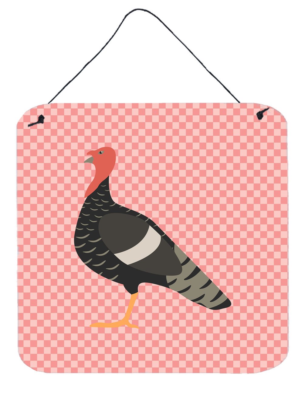 Marragansett Turkey Pink Check Wall or Door Hanging Prints BB7987DS66 by Caroline's Treasures