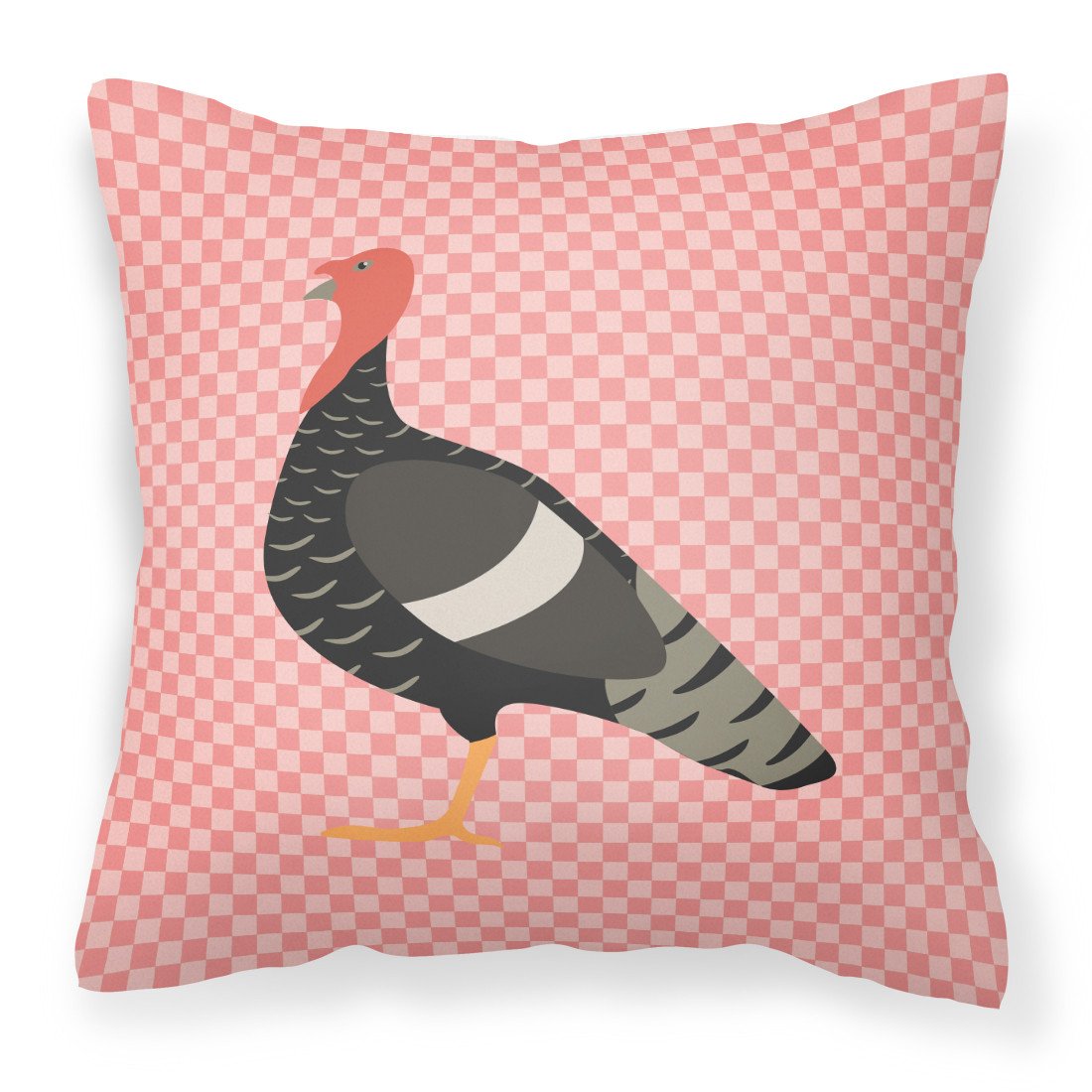 Marragansett Turkey Pink Check Fabric Decorative Pillow BB7987PW1818 by Caroline's Treasures