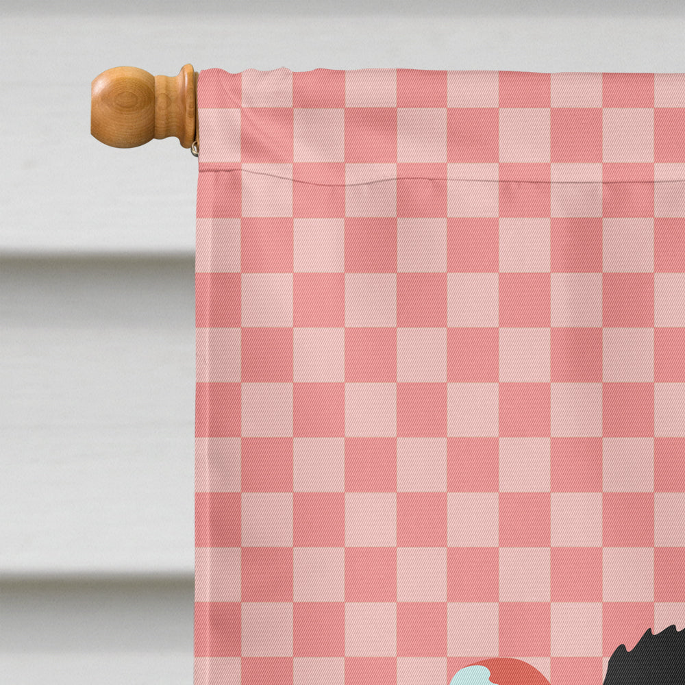 Royal Palm Turkey Pink Check Flag Canvas House Size BB7988CHF  the-store.com.