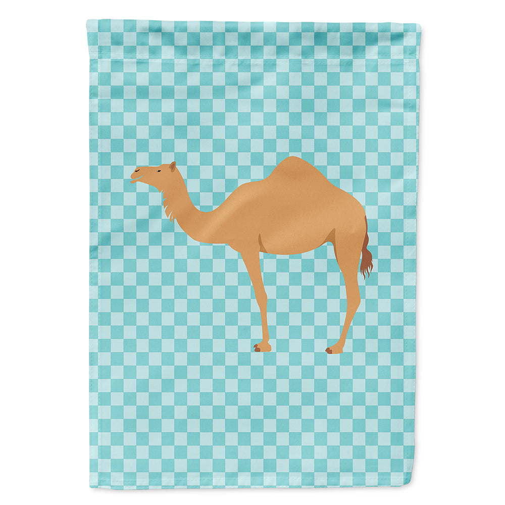 Arabian Camel Dromedary Blue Check Flag Canvas House Size BB7991CHF  the-store.com.