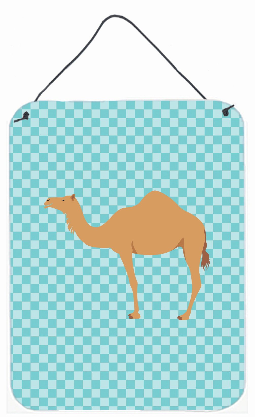 Arabian Camel Dromedary Blue Check Wall or Door Hanging Prints BB7991DS1216 by Caroline's Treasures