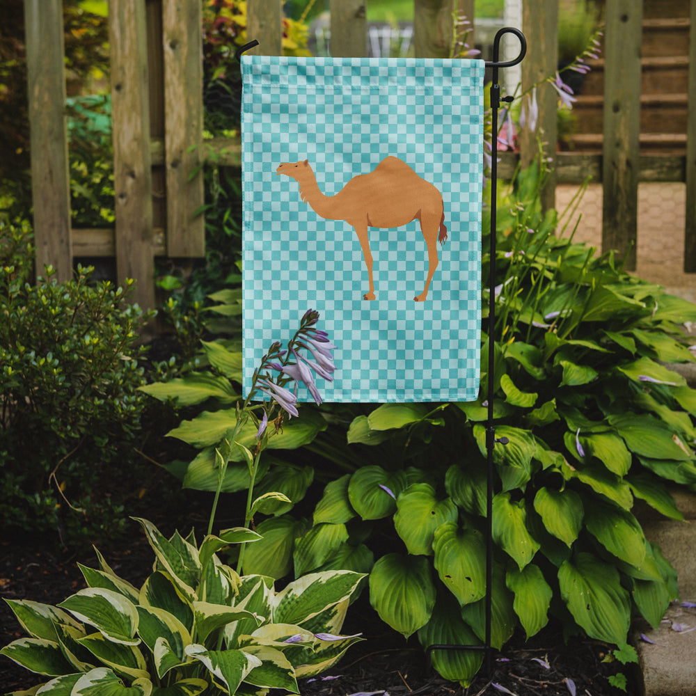 Arabian Camel Dromedary Blue Check Flag Garden Size  the-store.com.