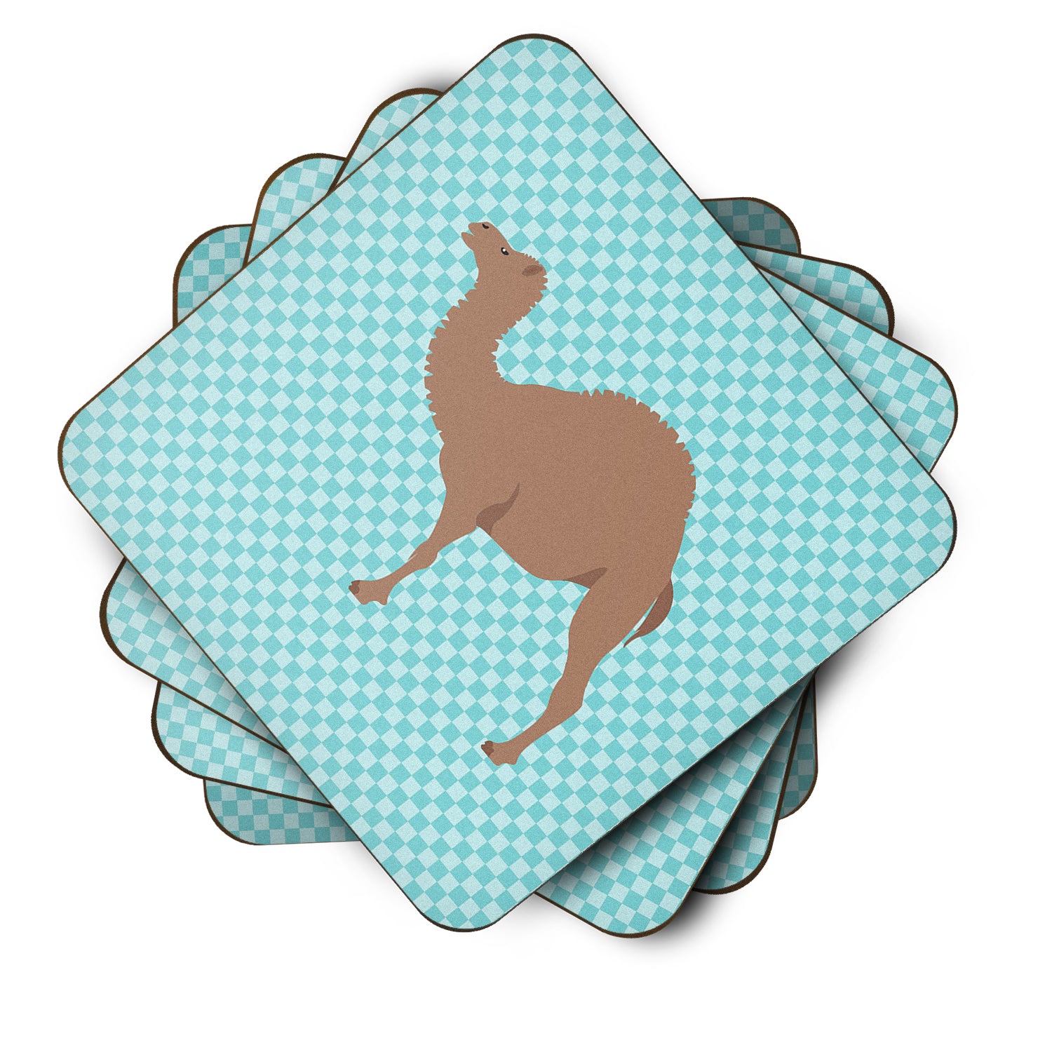 F1 Hybrid Camel Blue Check Foam Coaster Set of 4 BB7993FC - the-store.com