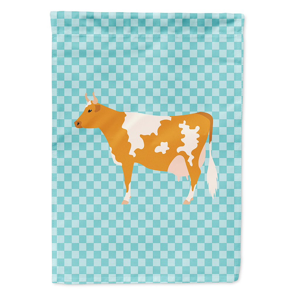 Guernsey Cow Blue Check Flag Canvas House Size BB7995CHF  the-store.com.