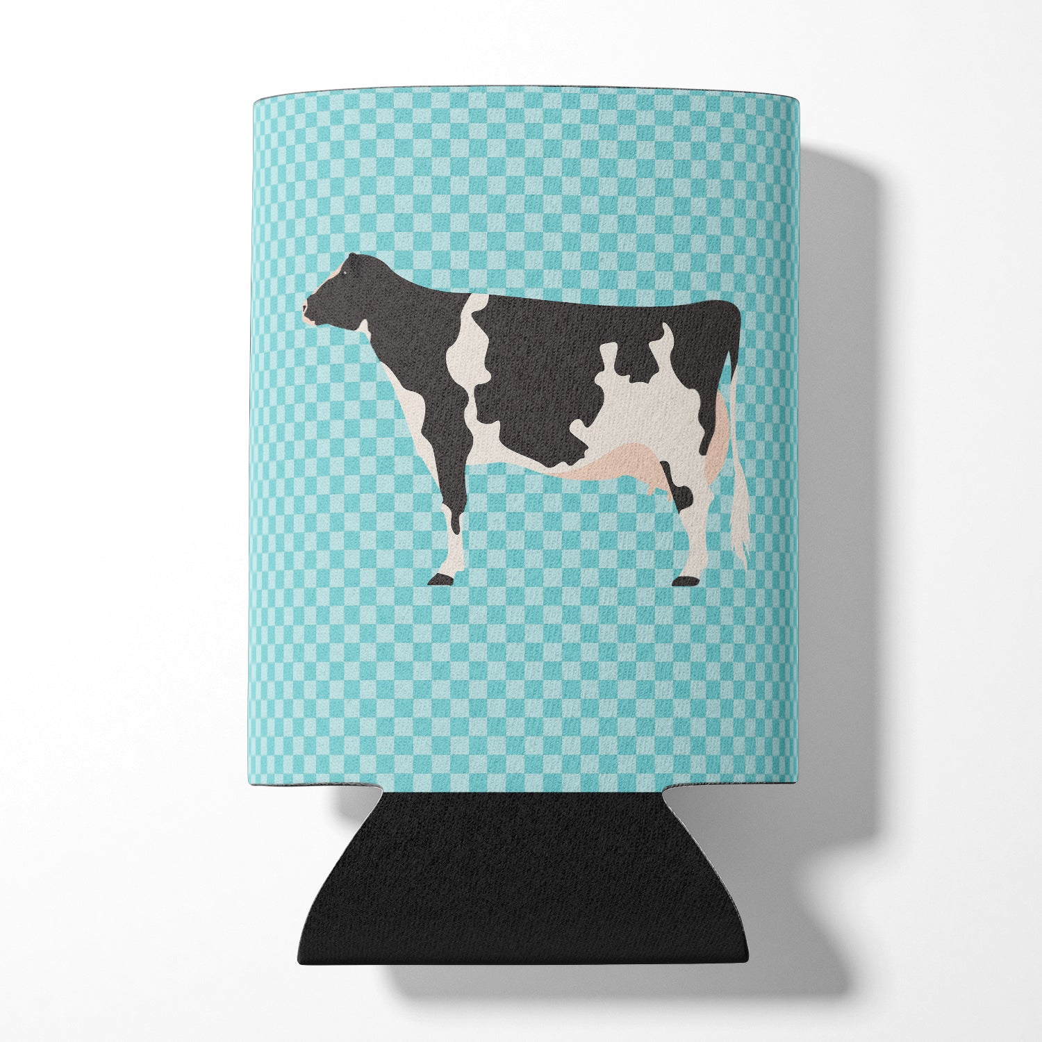 Holstein Cow Blue Check Can or Bottle Hugger BB7996CC  the-store.com.