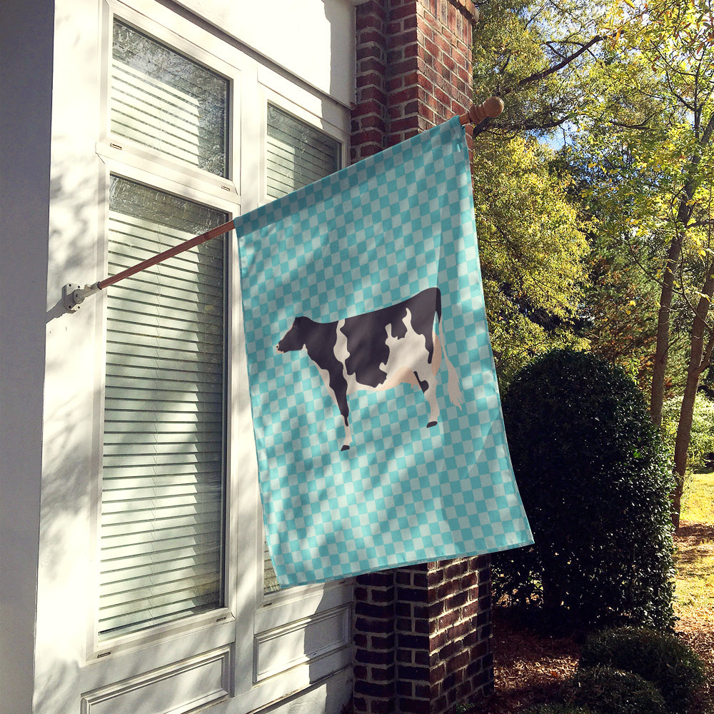 Holstein Cow Blue Check Flag Canvas House Size BB7996CHF  the-store.com.