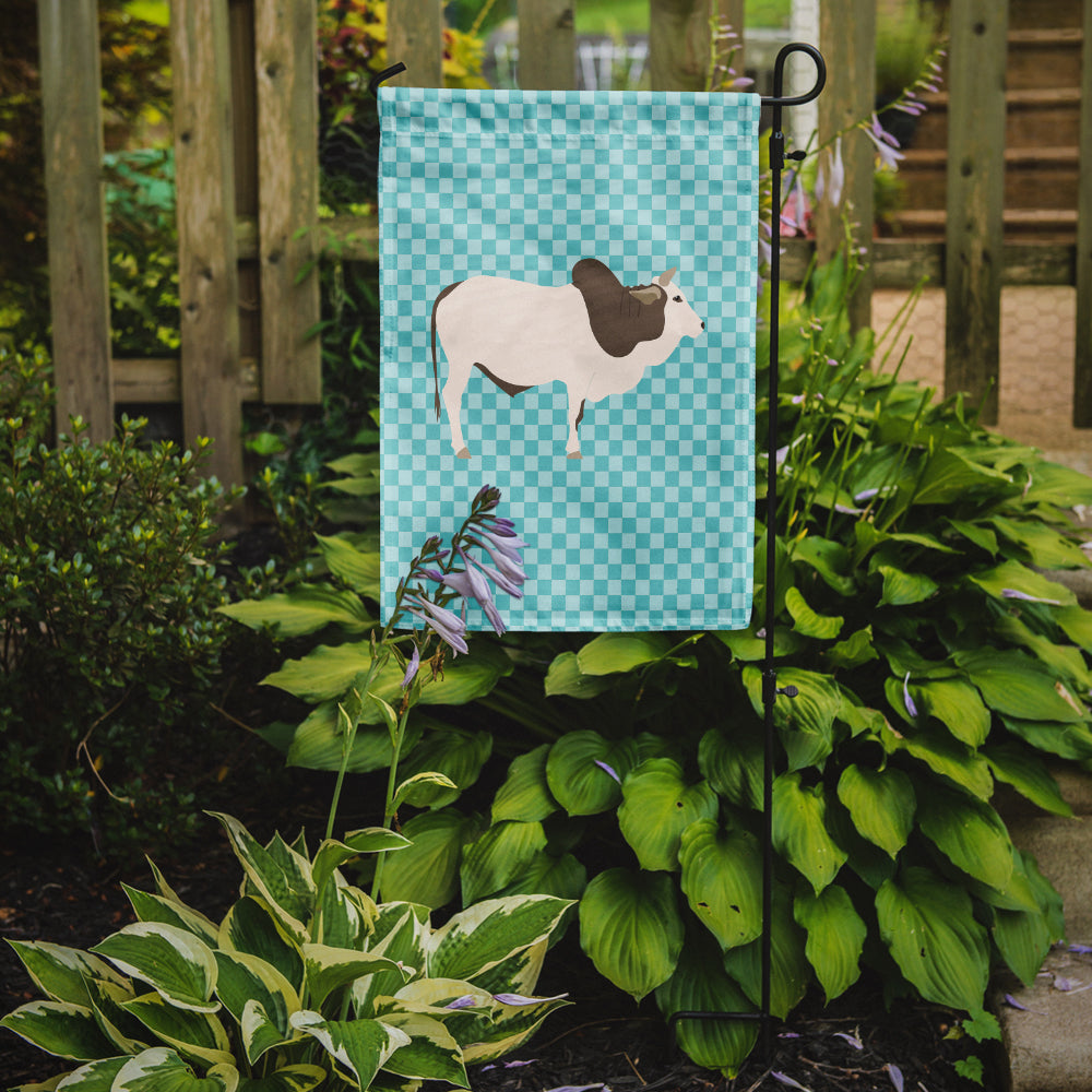 Malvi Cow Blue Check Flag Garden Size  the-store.com.