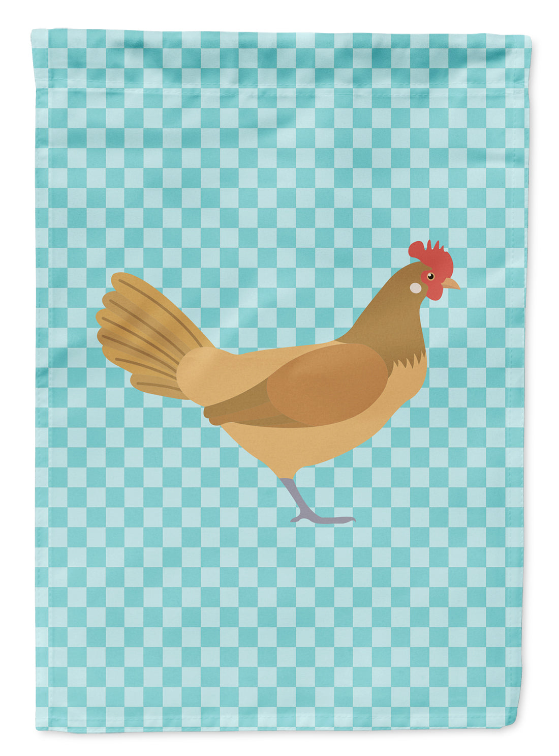 Frisian Friesian Chicken Blue Check Flag Garden Size  the-store.com.