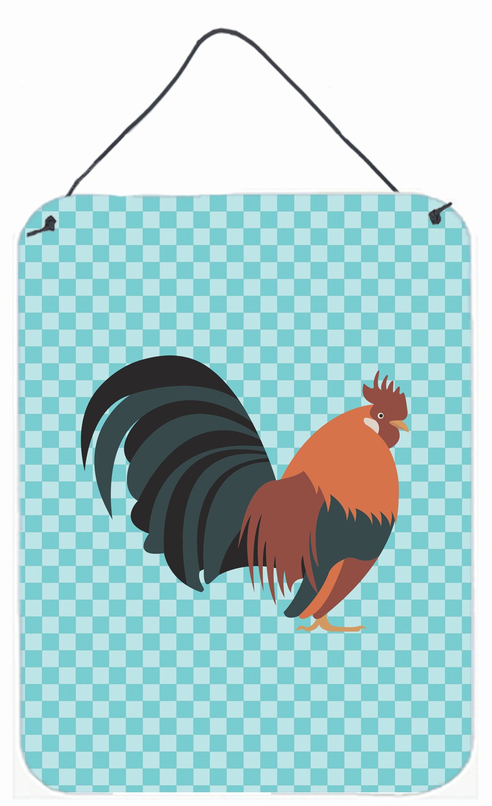 Dutch Bantam Chicken Blue Check Wall or Door Hanging Prints BB8010DS1216 by Caroline's Treasures