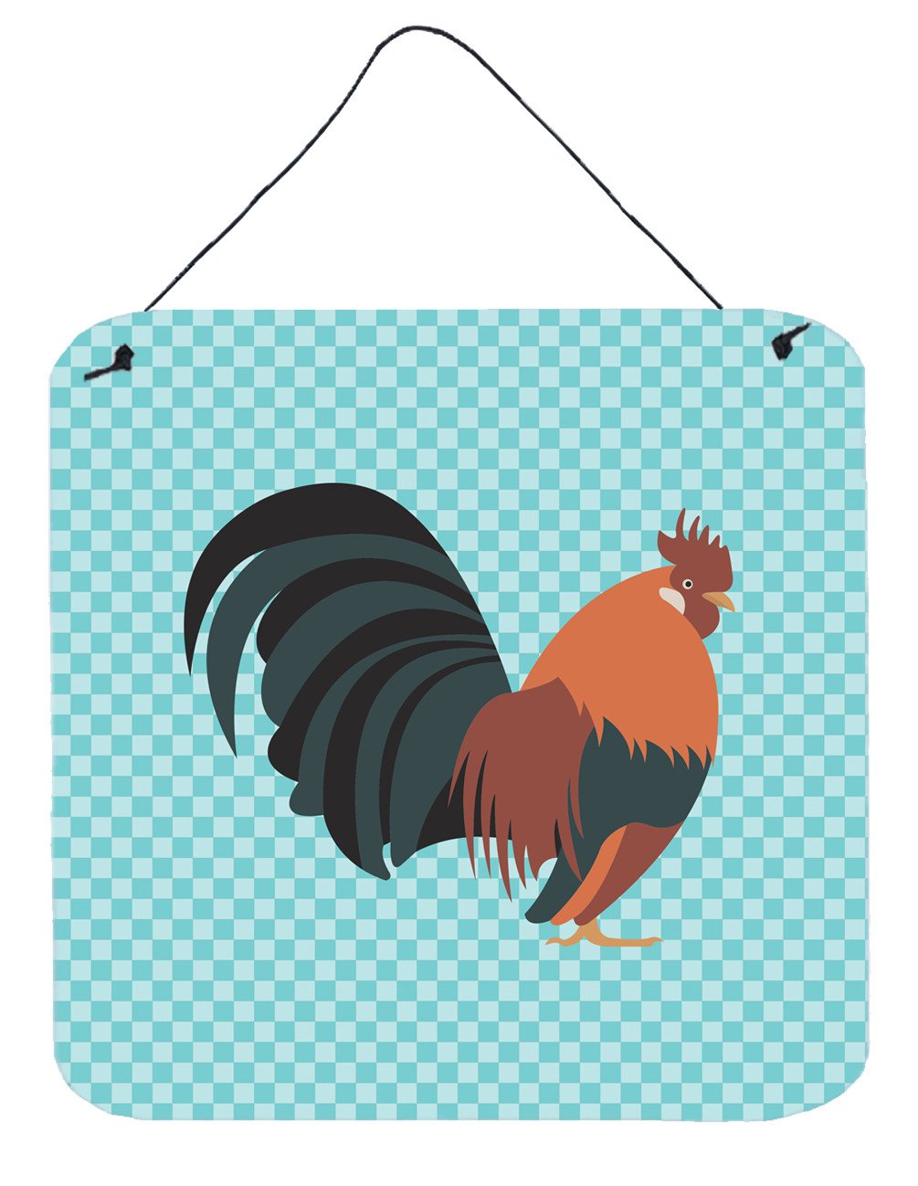 Dutch Bantam Chicken Blue Check Wall or Door Hanging Prints BB8010DS66 by Caroline's Treasures