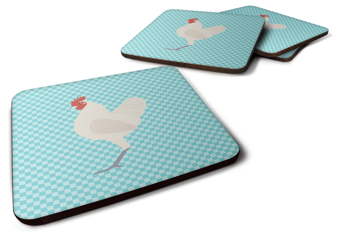 German Langshan Chicken Blue Check Foam Coaster Set of 4 BB8011FC - the-store.com