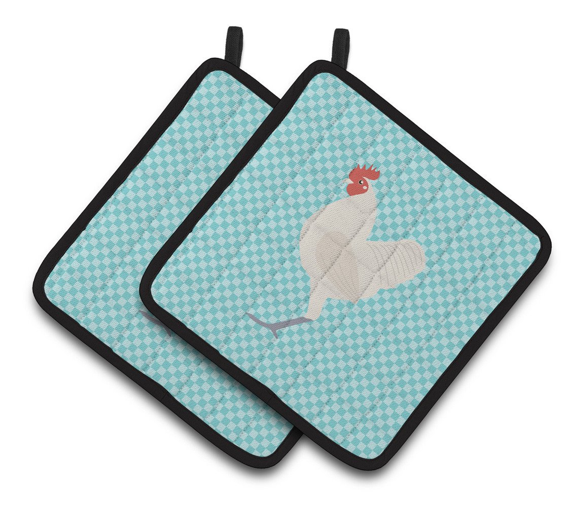 German Langshan Chicken Blue Check Pair of Pot Holders BB8011PTHD by Caroline's Treasures