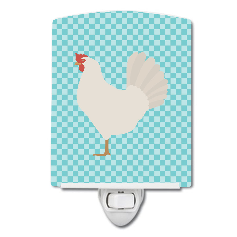 Leghorn Chicken Blue Check Ceramic Night Light BB8014CNL - the-store.com