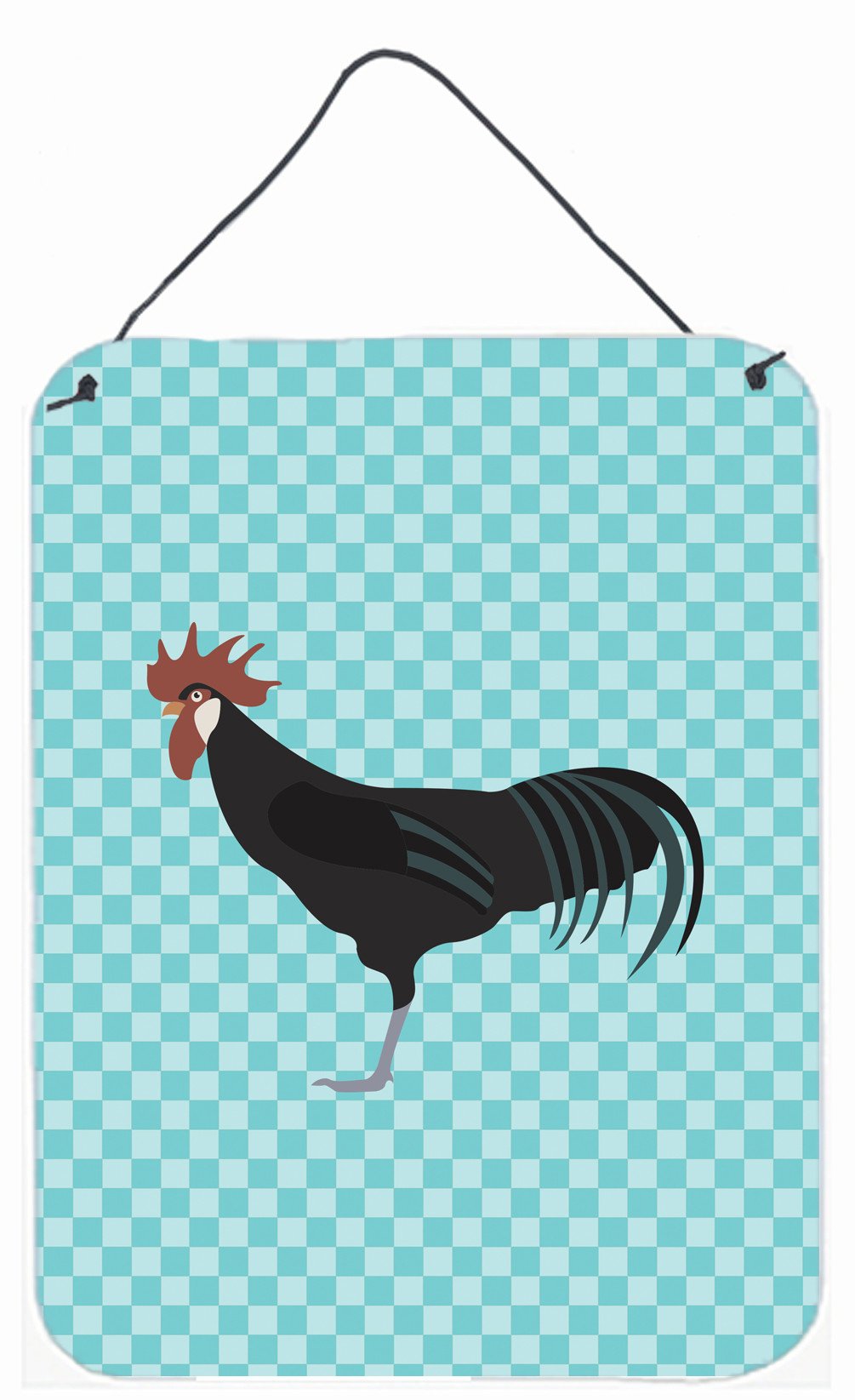 Minorca Ctalalan Chicken Blue Check Wall or Door Hanging Prints BB8015DS1216 by Caroline's Treasures