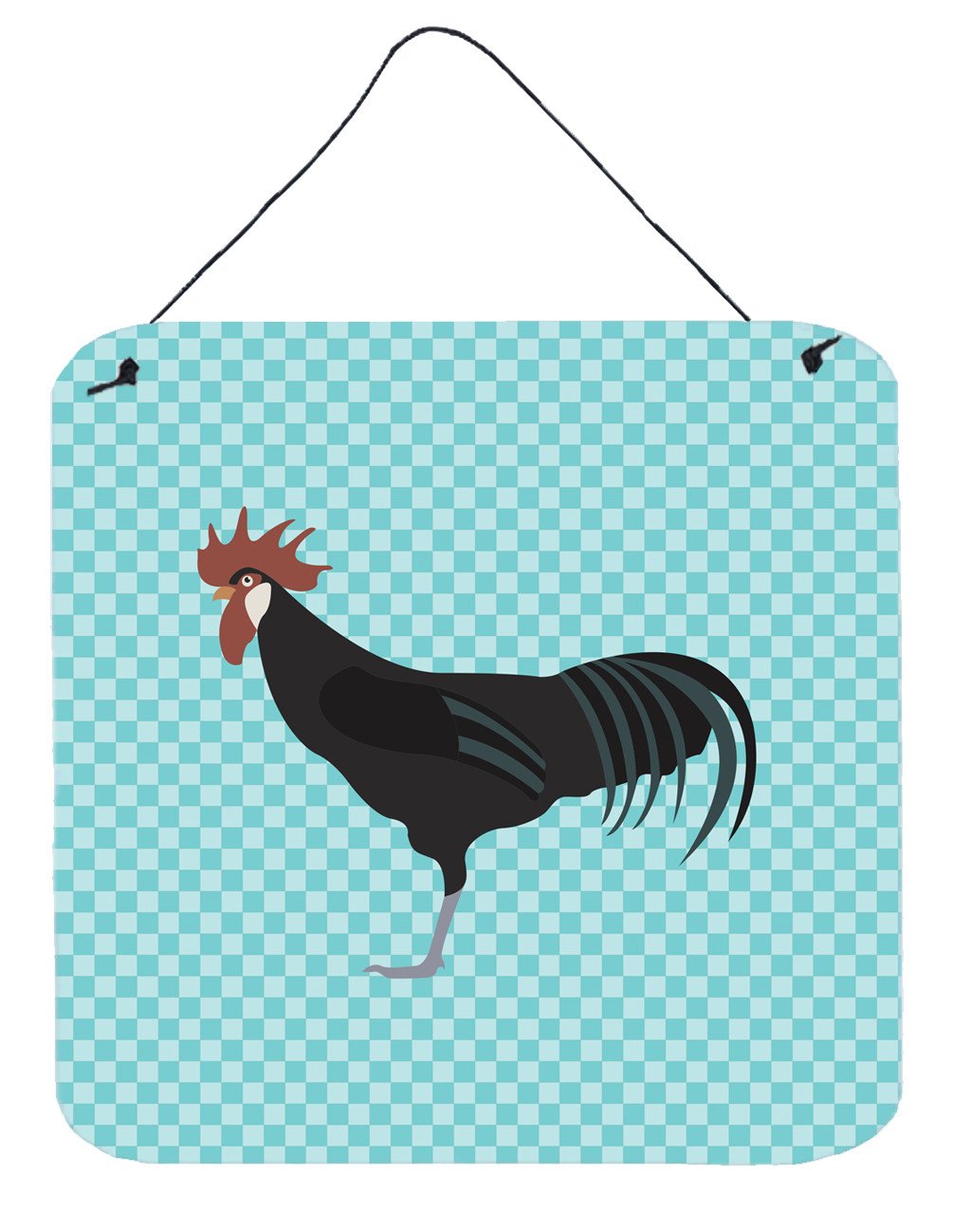 Minorca Ctalalan Chicken Blue Check Wall or Door Hanging Prints BB8015DS66 by Caroline&#39;s Treasures