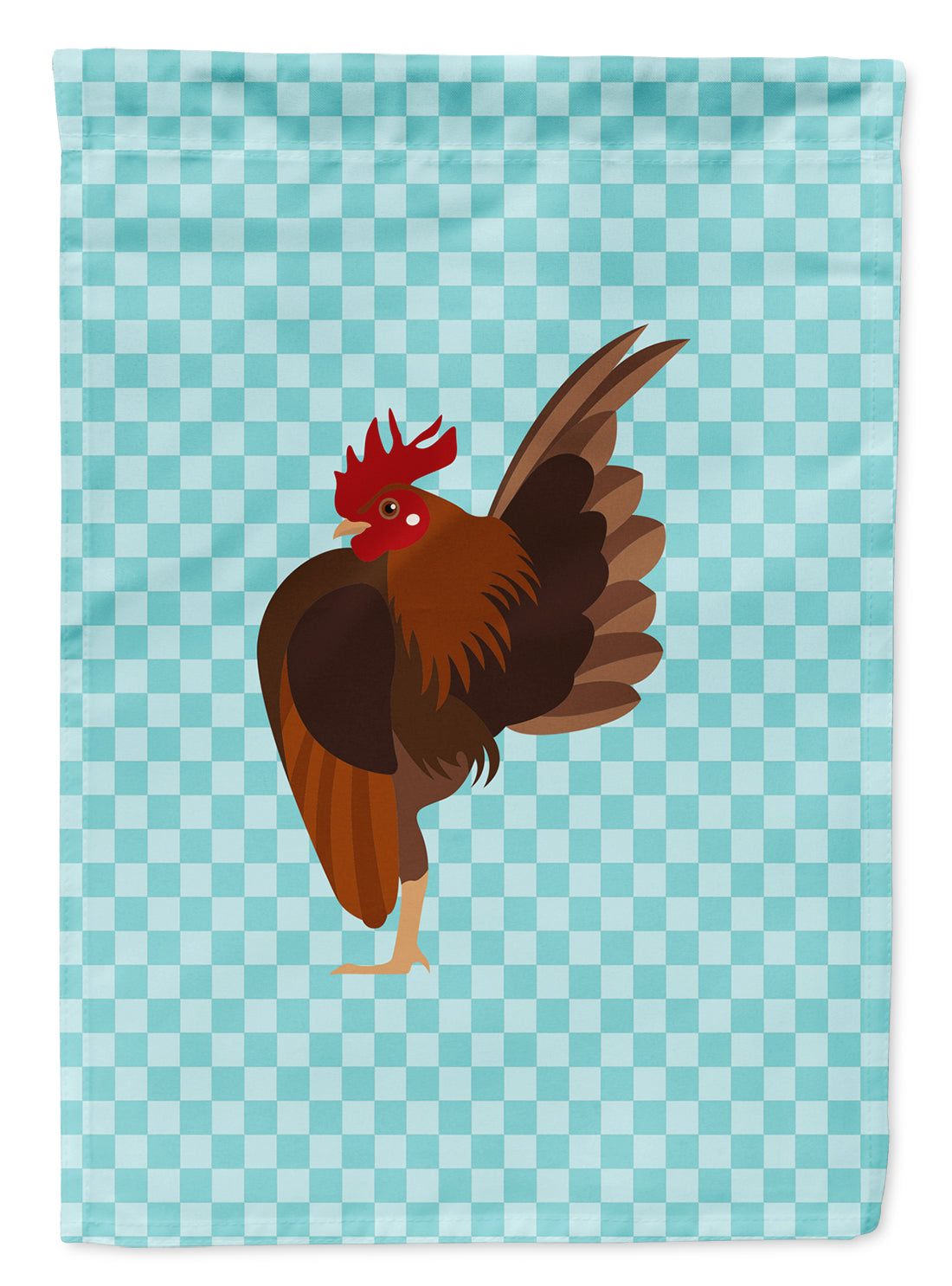 Malaysian Serama Chicken Blue Check Flag Garden Size BB8016GF  the-store.com.