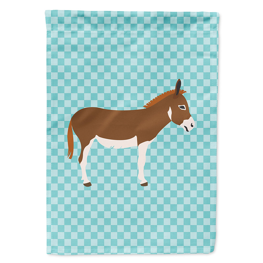 Miniature Mediterranian Donkey Blue Check Flag Canvas House Size BB8021CHF  the-store.com.