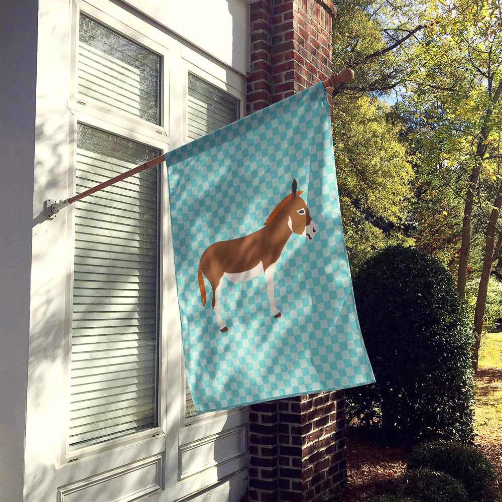 Miniature Mediterranian Donkey Blue Check Flag Canvas House Size BB8021CHF  the-store.com.